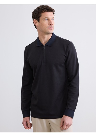 Lcwaıkıkı Classic Kahverengi Polo Yaka Erkek Sweatshirt