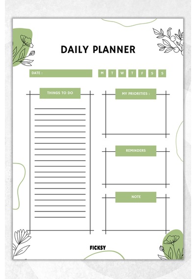 Günlük Planlayıcı - A4 Ebat Yapılacaklar - 30 Yaprak - Daily Planner - 0747 Çok Renkli
