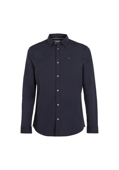 Tommy Hilfiger Tjm Orıgınal Stretch Shırt Casual Shirts Siyah