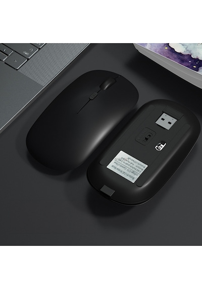 Samsung Uyumlu Tablet Şarj Edilebilir Sessiz Mouse Bluetooth + 2.4hz Wif