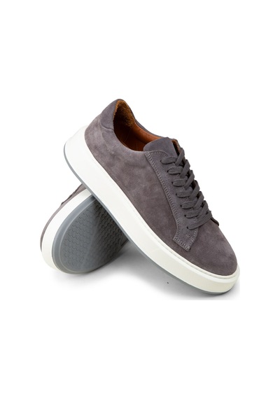 Deery Erkek Hakiki Süet Gri Sneaker Ayakkabı - E4182mgrıe01 Gri