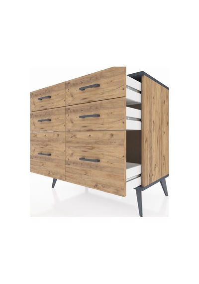 Hyperion Şifonyer 6 Çekmeceli 88x44x80 Çam-antrasit/çam Antrasit/çam Hyperion Şifonyer 6 Çekmeceli 88x44x80 Çam-antrasit/çam Antrasit/çam