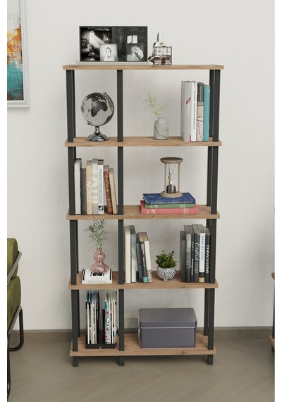 Mirada 5 Katlı Modern Kitaplık Dekoratif Çok Amaçlı Kitaplık Ve Organizer Çok Raflı Düzenleyici - Meşe Meşe Mirada 5 Katlı Modern Kitaplık Dekoratif Çok Amaçlı Kitaplık Ve Organizer Çok Raflı Düzenleyici - Meşe Meşe