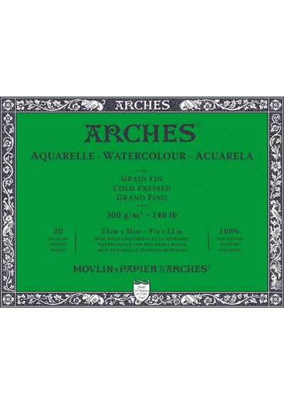 Arches Watercolor 300 G 23x31 CM 20yp Cold Pressed Suluboya Blok /