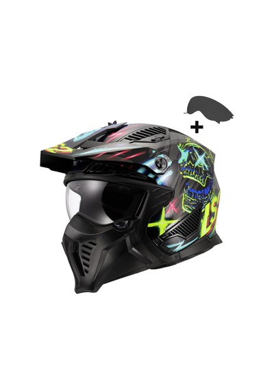 Ls2 Drıfter Rayz Siyah-mavi Kask Siyah