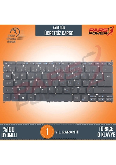 Acer Uyumlu Swift 3 Sf314-52-32Pc Klavye Siyah Tr Siyah