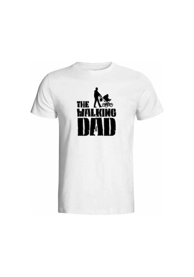 The Walking Dad Baskılı Babalara Özel Farklı Tasarım Erkek Tişört Beyaz