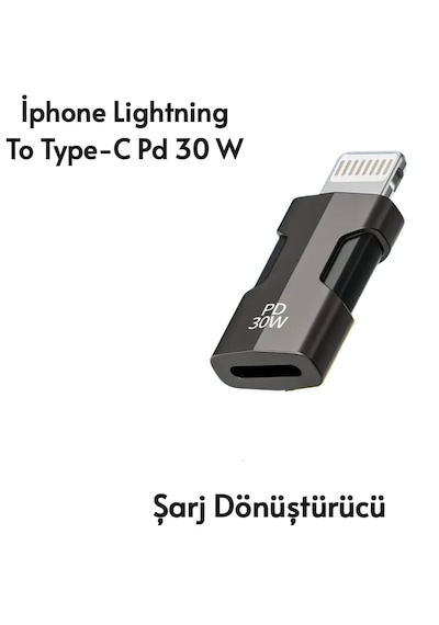 E-kervan Apple Uyumlu iPhone Lightning To Type-c 30w Hızlı Adaptör Çevirici Ce Lisanslı Sağlam 1 Adet