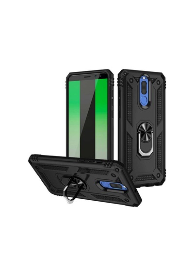 Huawei Mate 10 Lite Kılıf Tank Zırh Yüzüklü Mıknatıslı Standlı Kapak Vega