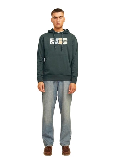 Jack & Jones Erkek Kapüşonlu Sweatshirt 12262421 Yeşil