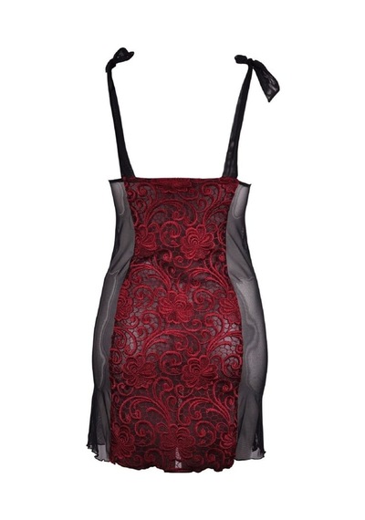 Magic Form 7290 Kadife Kumaşlı Prada Dantelli Gecelik - Bordo Bordo