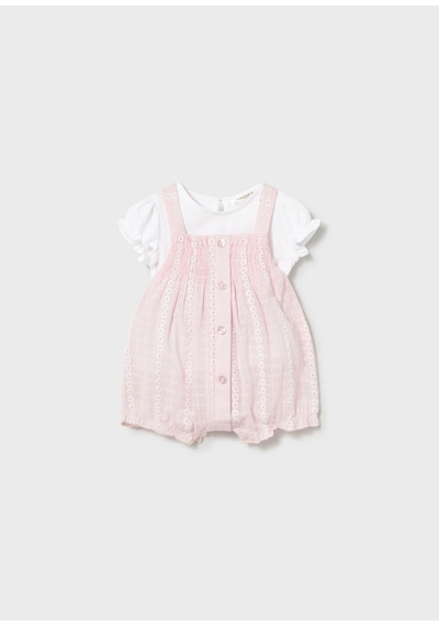 Mayoral Yenidoğan Kız Bebek Tulum Ve Tshirt Set Pembe