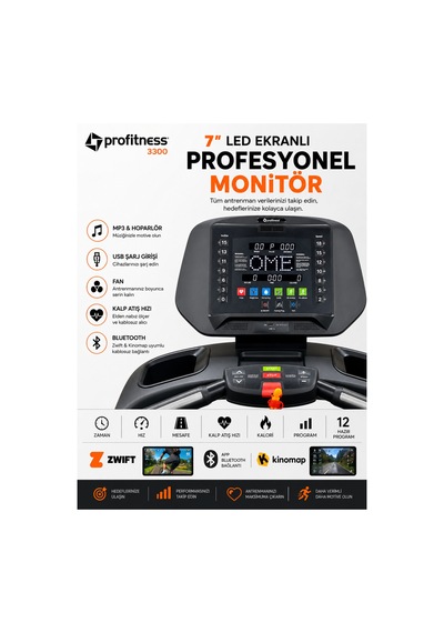 3300 Profesyonel Koşu Bandı 5.0 Hp Ac Motorlu, %20 Otomatik Eğimli, Bluetoothlu, 150 Kg Kapasiteli