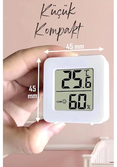 Mini Sıcaklık Nem Ölçer Lcd Ekranlı Oda Termometre Duvara Takılabilen Masaüstü Isı Göstergesi