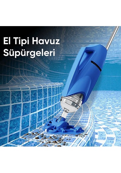 Yousky - Yeni Şarjlı Havuz El Süpürgesi - İlave 2 Sap Hediyeli