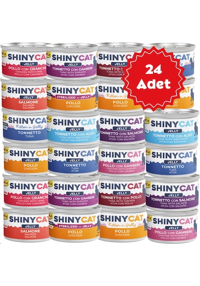 Gimcat Shinycat Jelly Jöle İçinde Karışık Kedi Konserve Maması 70grx24 Adet
