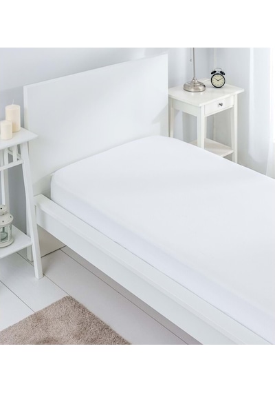 Beyaz 5 Adet Düz Tek Kişilik %100 Pamuk Otel Çarşaf 160×240 Cml