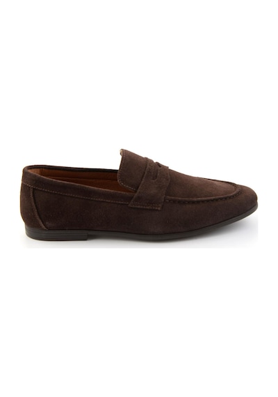 Kahve Hakiki Deri Erkek Loafer Ayakkabı E01594456402 Kahve