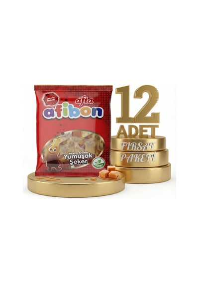 Afia Afibon Karamel Aromalı Yumuşak Şeker 12x80 Gr