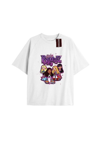 Tarzsokak Y2k Bratz Oversize Kod Bratz42 Beyaz