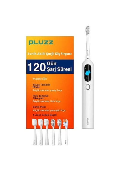 Pluzz Eb1 Ultra Sonic Şarjlı Diş Fırçası - Beyaz