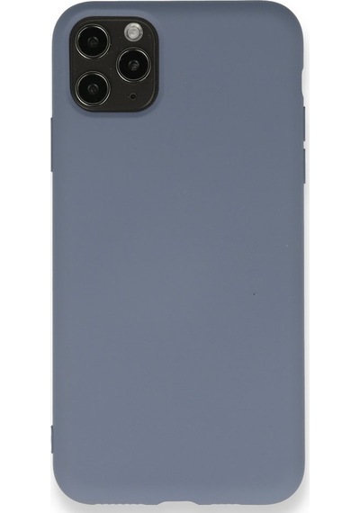 Apple Uyumlu iPhone 11 Pro Max İçi Kadife Kaplı Esnek Silikon Kapak Ryc/ Nano Lansman Gri