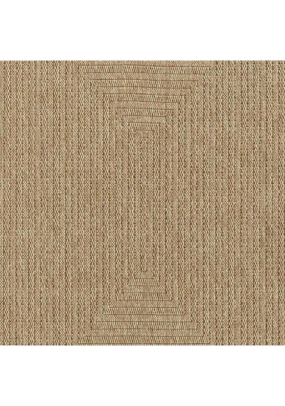 Bej Krem Dikdörtgen Desenli Modern Halı - L668bın Kahve