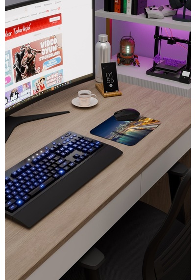 New York Amerika V4 22x18 Gaming Kauçuk Kaymaz Taban Mouse Pad Fare Altlığı