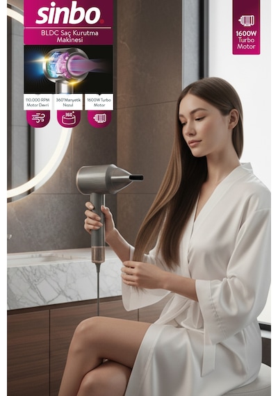 Sinbo Shd-1726 Bldc Saç Kurutma Makinesi - Gri