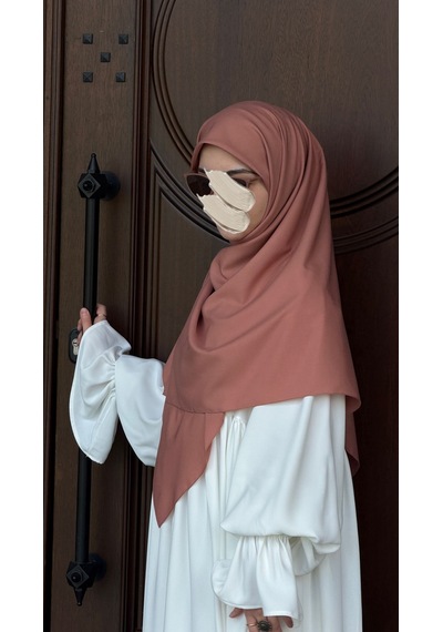 Qalortex Scarf Pamuklu Organik Modal Eşarp-soğan Kabuğu
