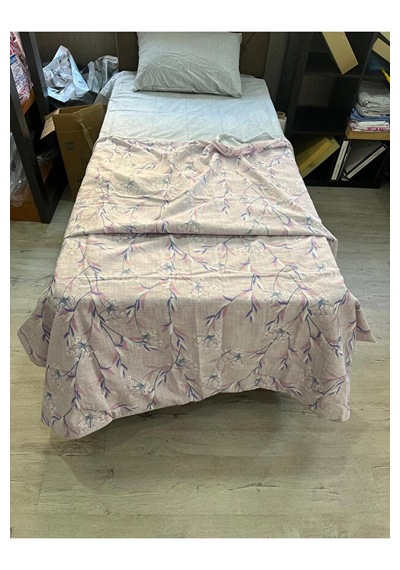 Çiçek Desenli Pembe Ve Mavi Tek Kişilik Nevresim Takımı