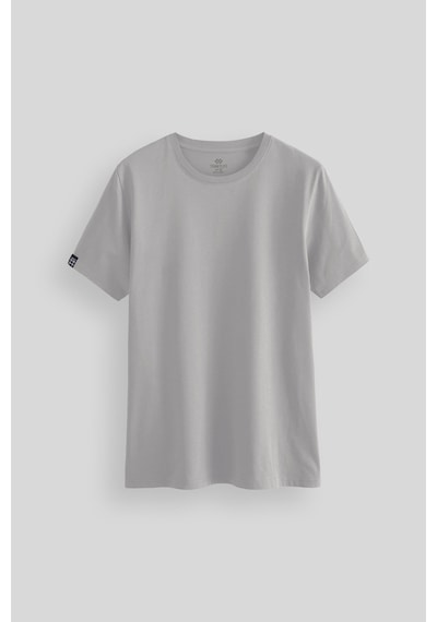 Tommy Life Taş Erkek Basic Kısa Kol Standart Kalıp O Yaka T-shirt - 87911 Taş
