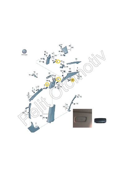 Arona Hava Yastığı Airbag Yazısı -5g0853437 -Siyah