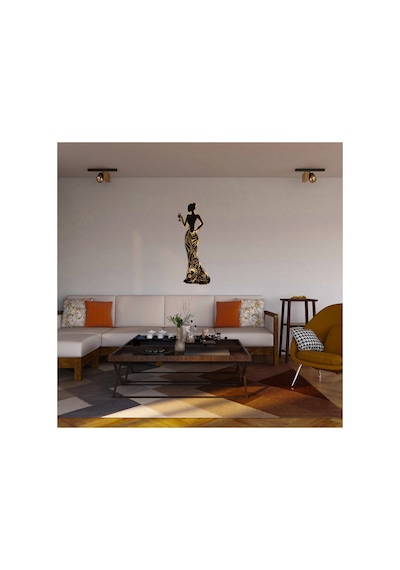 Led Işıklı Kadın Temalı Tablo Bloom Dekoratif Gece Lambası Sarı - 737194800 Sarı