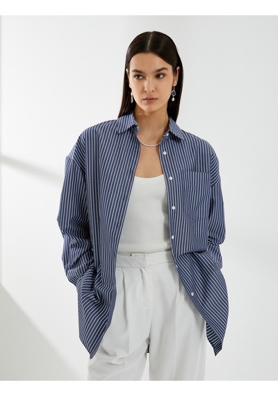 Koton Oversize Gömlek Uzun Kollu Düğmeli Cepli Lacivert Çizgili 4sak60194uw Çok Renkli Koton Oversize Gömlek Uzun Kollu Düğmeli Cepli Lacivert Çizgili 4sak60194uw Çok Renkli