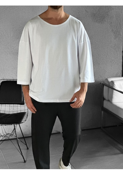 Cocopelli Fakir Kol Beyaz Bohem T-shirt Coc2268 Beyaz