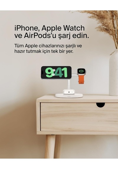 Belkin Boostcharge 3'ü 1 Arada Qi2 Şarj Cihazı, Magsafe Uyumlu Ka 59102867