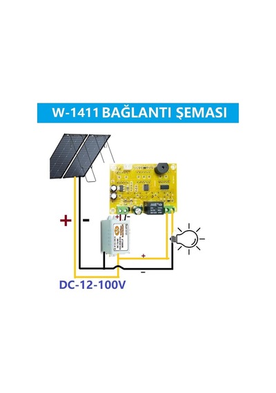 W1411 Dc12-100v 10a Güneş Paneli Termostat/timer