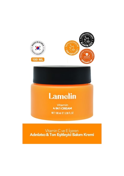 Lamelin Vitamin İçeren Aydınlatıcı Nemlendirici Büyük Boy Krem Lamelin Vitamin 4 in 1 Cream 100 ML
