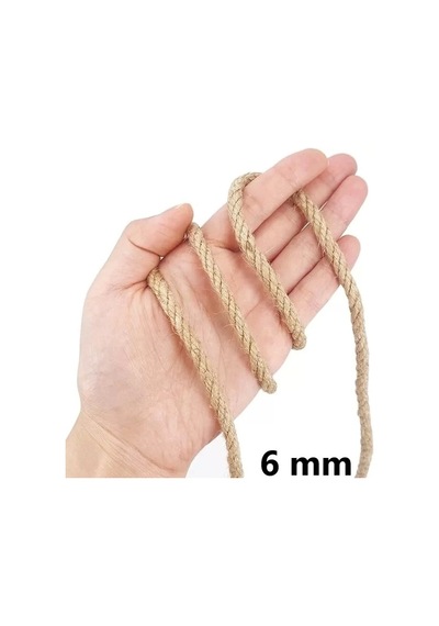 Jütburada Jüt Halat 6 Mm 50 Metre Hasır Dekor Süsleme İp
