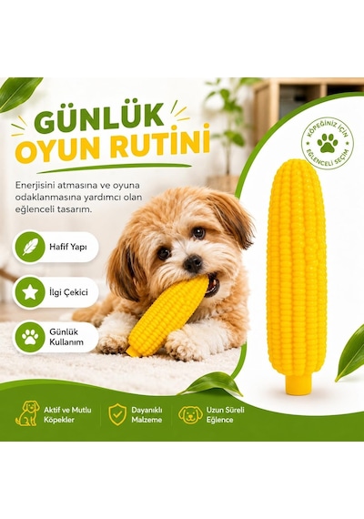 Tr Madpet Sesli Mısır Isırma Oyuncağı - Köpek Ve Kedi İçin Çiğneme Oyuncağı - Diş Kaşıma Ve Oyun Aktivite