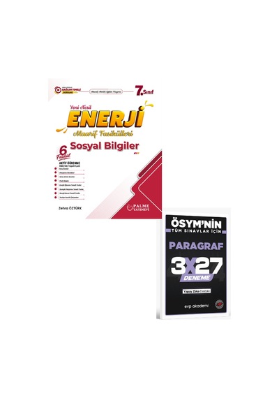 Palme 2027 7. Sınıf Sosyal Bilgiler Enerji Maarif Fasikülleri+ Evp Akademi Paragraf