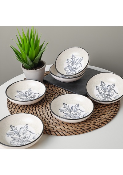 Keramika Shade Flowers Halka Sosluk / Çerezlik 13 Cm 6 Adet 21847