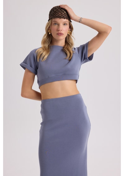 Mai Collection Mai Studios Co. Paloma İndigo Crop Etek Takım İndigo