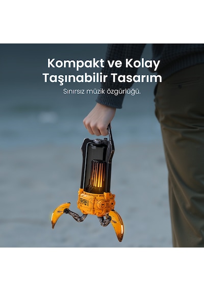 Gravastar Süpernova 25w Bluetooth Hoparlör, Taşınabilir Stereo Ses Bombası, Rgb Işıklı, 2 Adet, Sarı