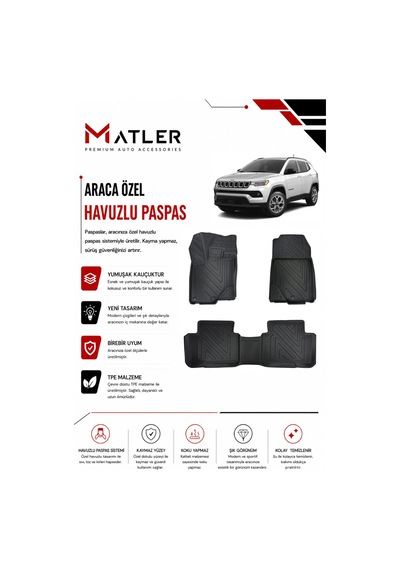 Jeep Compass Hybrid 2026 Model 4d Ekstra Havuzlu Paspas