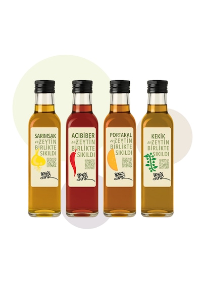 Çeşnili Zeytinyağı Seti 4 Adet 250 Ml