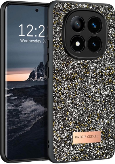 Nettech Xiaomi Redmi Note 14 Pro Uyumlu Simli Arka Koruma Kılıf - Gold Gold