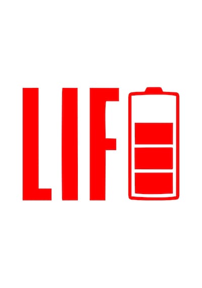Life Batarya Sticker 17x17 Cm Kırmızı