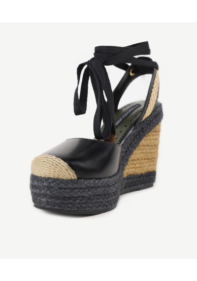 Yargıcı Özel Jüt Boyama Deri Espadril 24ykay4560x 001 Siyah